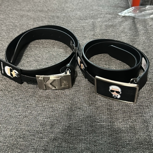 Karl Lagerfeld 2 belt bundle in size 32 waist black color - Picture 5 of 5